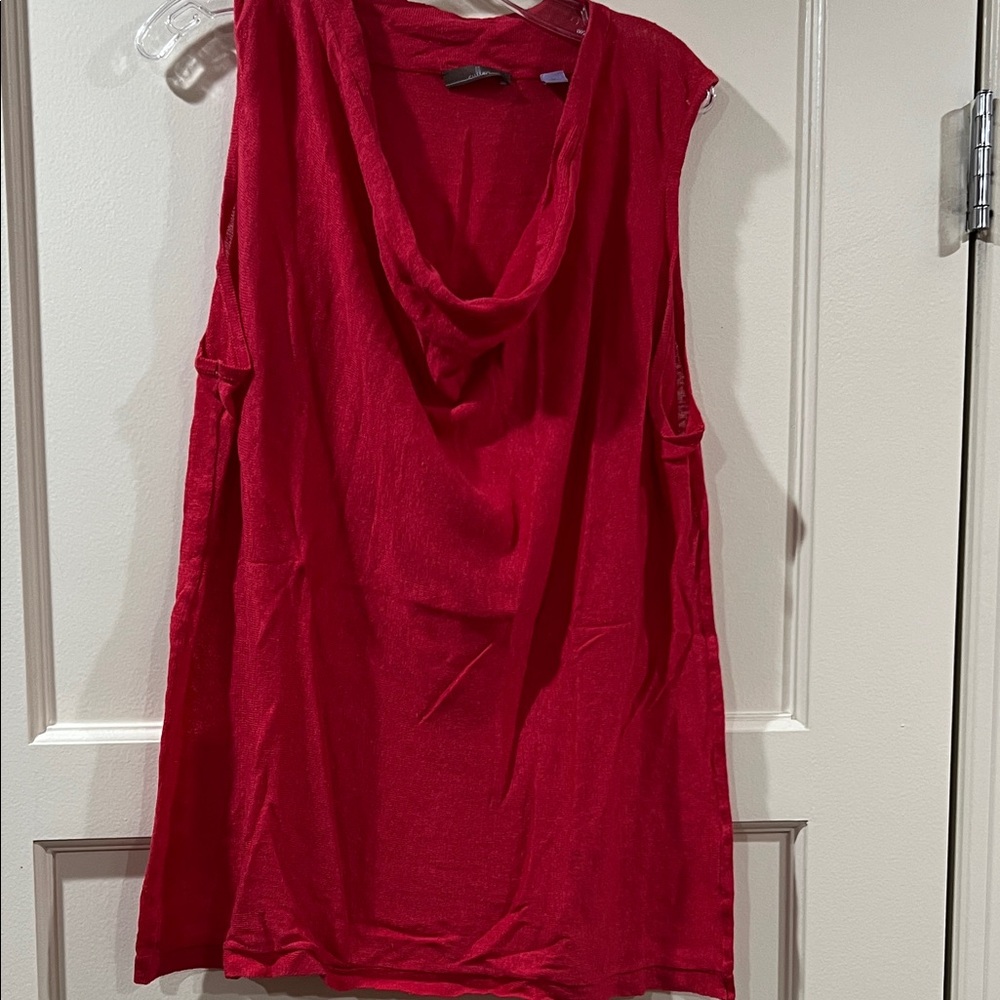 Red Sleeveless Drape Neck Top